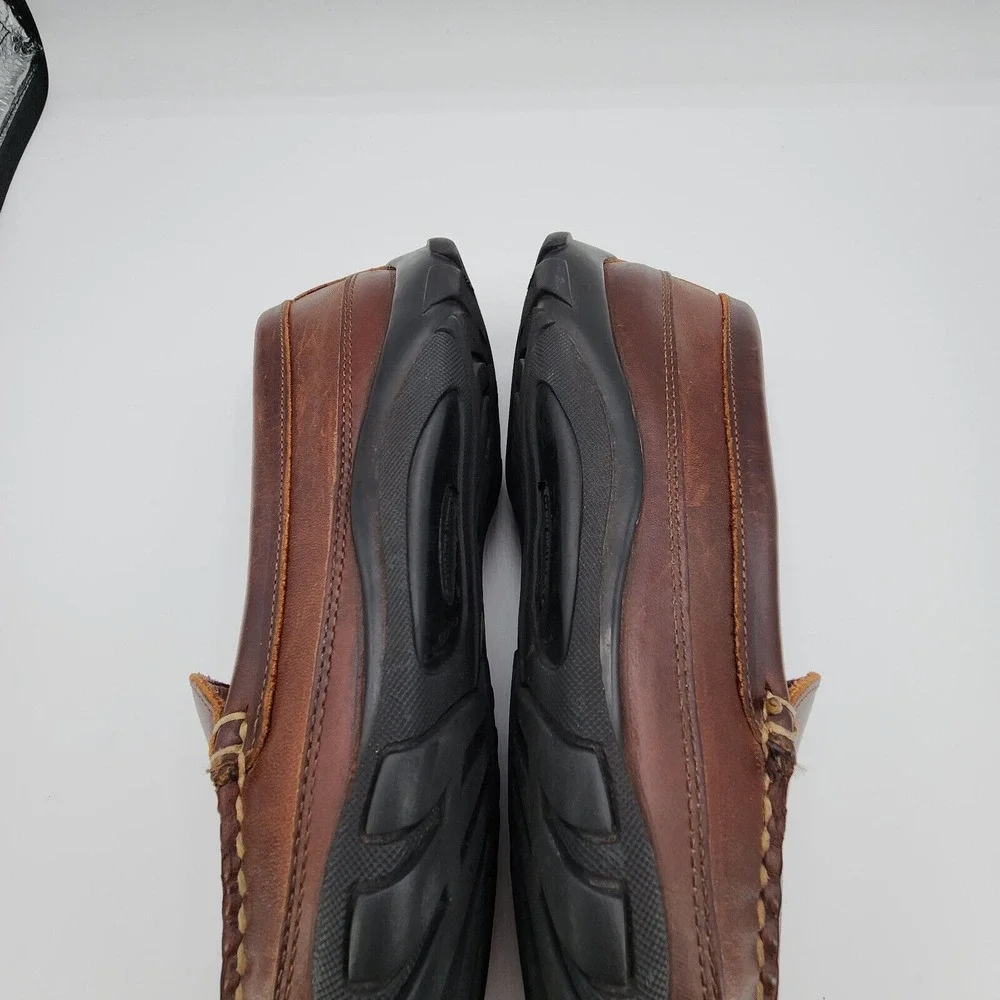 Allen Edmonds Boulder‎ Driving Shoes Mens 9.5 D Brown Leather Stitched Moccasin